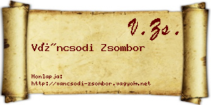 Váncsodi Zsombor névjegykártya